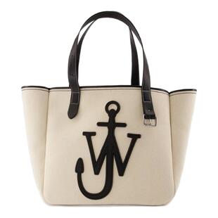 J.W. Anderson Belt 字母印花白色皮质购物袋包手提包通勤托特包