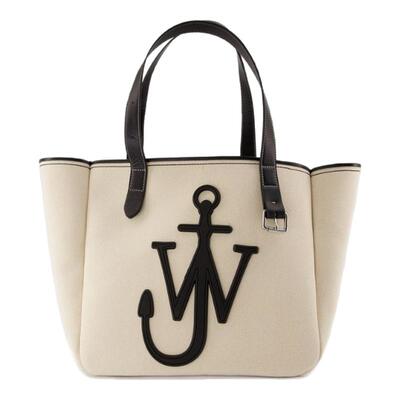 J.W. Anderson Belt 字母印花白色皮质购物袋包手提包通勤托特包