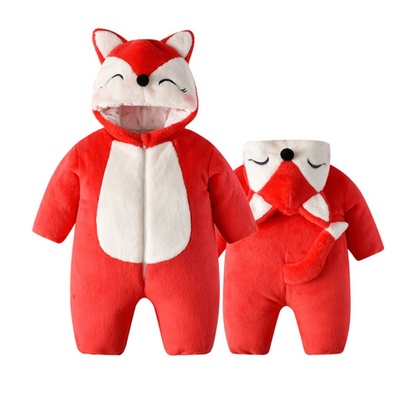 宝宝连体衣冬季加厚卡通外出服