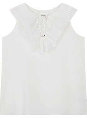 MOUSSY 早春新品优雅褶皱绑带领口宽松舒适背心028IAA30-1007