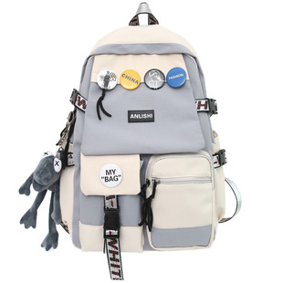 中学生书包女生高中生双肩包设计感小众韩系大学生背包男大容量潮
