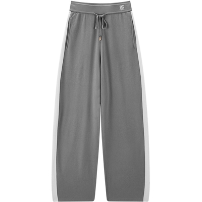 太平鸟女装秋季撞色香蕉裤腰部抽绳字母休闲裤A1GBE3339