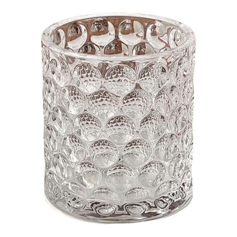 高颜值化妆刷桶透明玻璃笔筒创意口红眉笔收纳筒书桌面简约小摆件