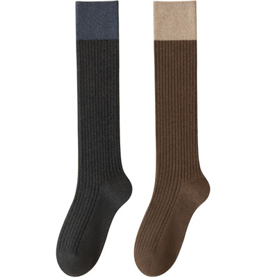 高阶撞色小腿袜美腿显瘦不勒