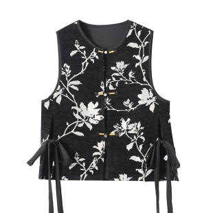 新中式中国风清冷禅意提花马甲个性洋气叠穿背心坎肩2026春款女款