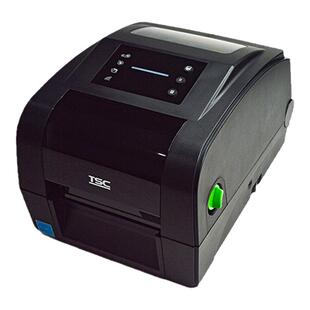 TSC TH240/TH340条码不干胶打印机203/300dpi高清碳带服装吊牌固定资产网口二维码PET合成纸桌面标签打印机