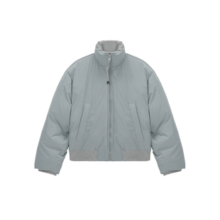 【90白鸭绒】Unvesno (UN)爱丁堡雾面云烟灰短款廓形白鸭绒羽绒服