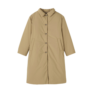 日系新款夹棉服女宽松立领大衣防风雨秋冬棉衣保暖大码棉服长外套