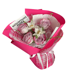 黑色玫粉包装纸 鲜花花束包装纸 费洛伊德玫瑰鲜花包装纸包装材料