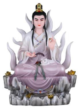 胡九尾九胡娘教主神像装饰摆件