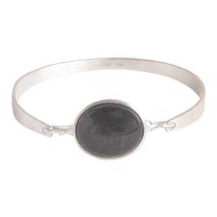 LOOM白瓷玉金曜石珍宝手镯S925纯银原创可拆卸设计百搭轻奢手环女