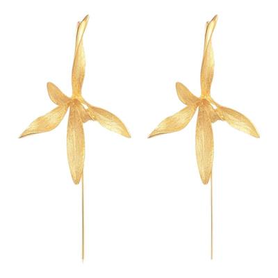 Auvra空谷幽兰新中式金色耳环