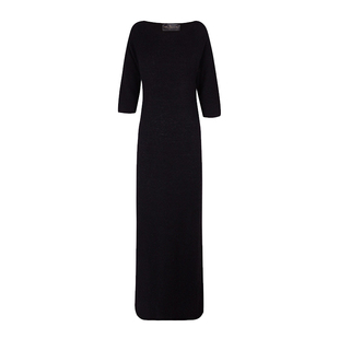 Cortana连衣裙羊驼毛羊绒混纺优雅圆领修身针织长裙秋DIANDRA系列