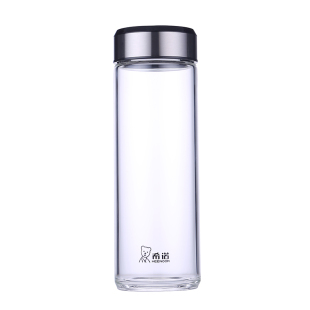 希诺玻璃杯单层加厚便携带盖大容量官网正品透明水晶泡茶杯子车载