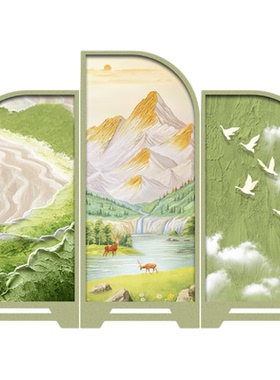 法式清新桌面摆件客厅小屏风装饰