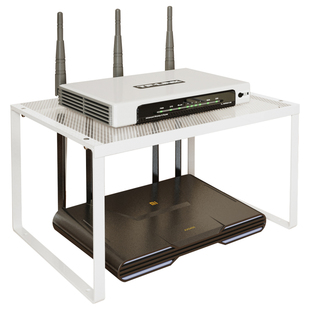 wifi路由器放置架收纳盒光猫电视机顶盒置物架桌面免打孔散热支架