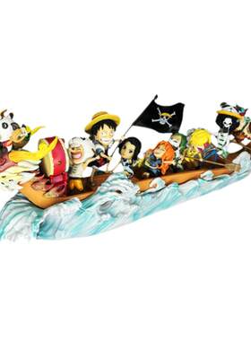 海贼王草帽团划龙舟手办摆件