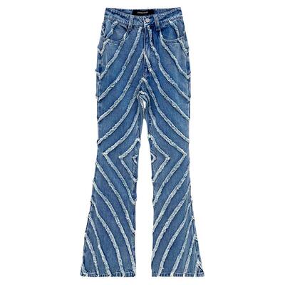 Annakiki分形流星毛边牛仔喇叭裤