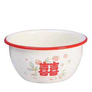 欧丽家珐琅搪瓷饭碗高颜值碗个人搪瓷碗家用儿童汤碗可放烤箱餐具