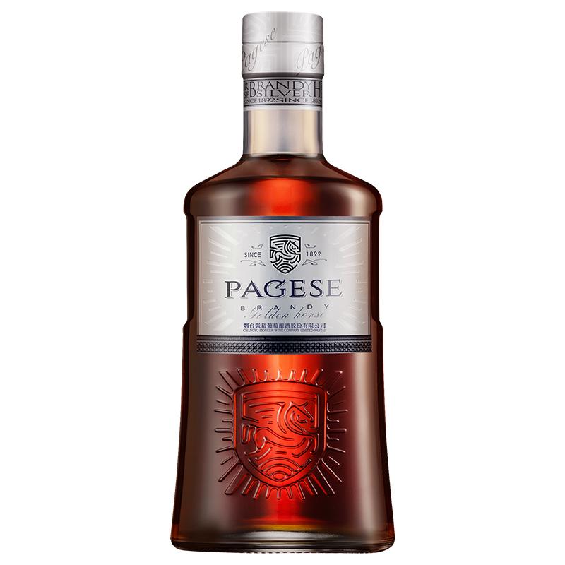 【张裕官方】派格尔银马白兰地洋酒单瓶500ml可乐桶调酒40度正品