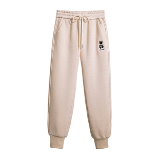 胖女童装加绒运动裤女大童显瘦束脚九分裤休闲宽松卫裤高腰深档潮