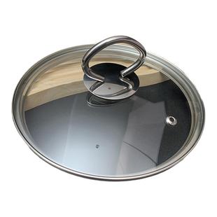 出口锅盖钢化玻璃奶锅蒸锅炒菜锅盖子耐高温带出气孔包邮12-32cm