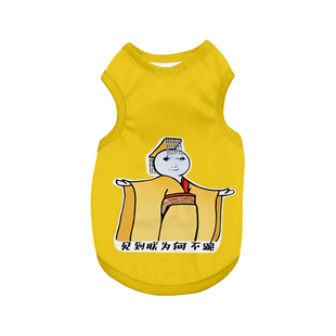 见到朕为何不跪我是天子搞笑创意宠物背心猫咪狗狗衣服防掉毛泰迪