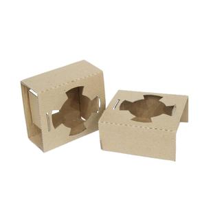 加高一次性饮品瓦楞纸杯托奶茶咖啡纸杯外卖打包袋单双四杯托底座