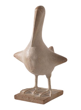 现代中古鹈鹕鸟雕塑复古仿石雕艺术摆件电视柜玄关动物桌面装饰