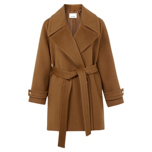 【王楚然同款】朗姿羊毛翻领毛呢外套气质呢子大衣2025年冬季新款