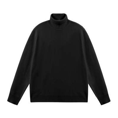 JHYQ美式复古高领毛衣男款冬季情侣加绒加厚针织衫男保暖打底衫