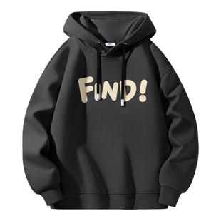 回力连帽卫衣男春秋新款美式chic慵懒男生重磅硬挺宽松男士外套Y