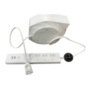 黑尔泰克绕线器3芯电源线自动伸缩带排插延长电线吊顶插板