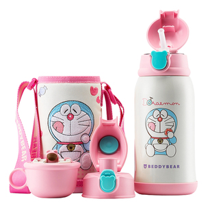 贺峻霖同款杯具熊哆啦a梦儿童保温杯子水壶变身奔跑吃货梦A叮当猫