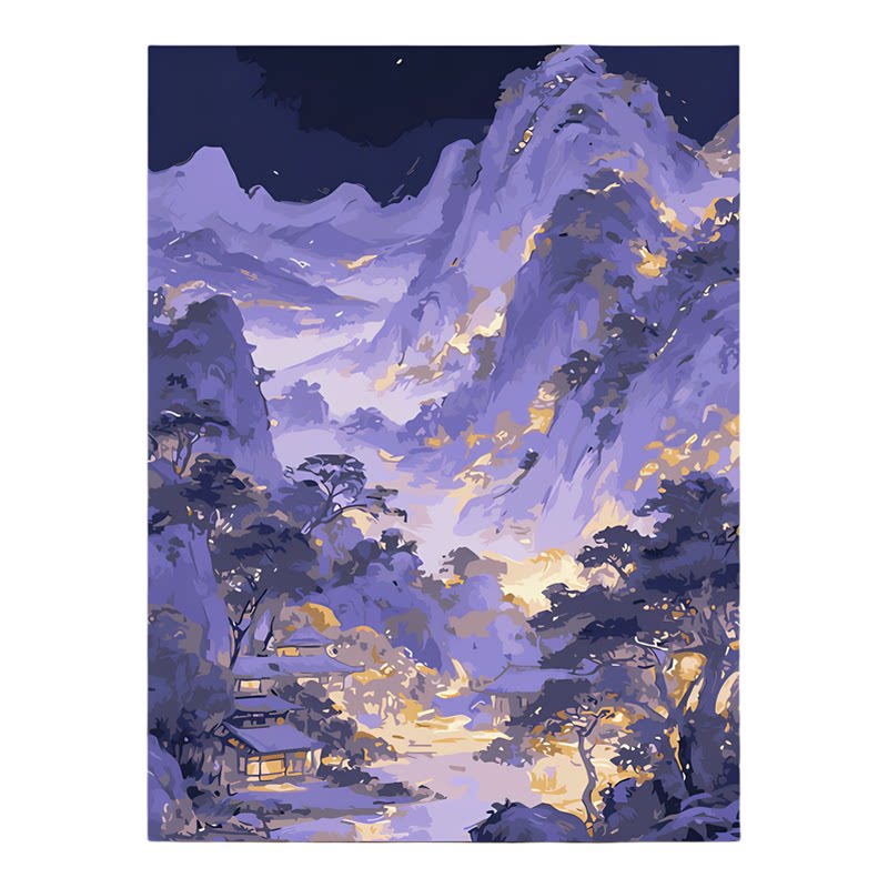 千里江山图diy数字油画手工填色丙烯油画中国风中式山水装饰挂画