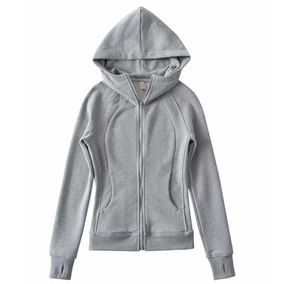 加绒保暖休闲舒服拉链帽衫外套女