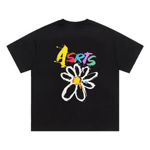 重磅 Asrts新款小众潮牌美式夏季纯棉宽松男士情侣短袖T恤ins高级