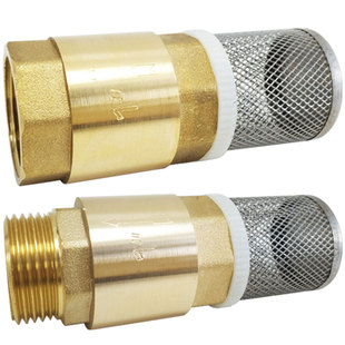 铜底阀进水带过滤网止回阀水泵止回阀4分6分1寸外螺纹插管宝塔嘴