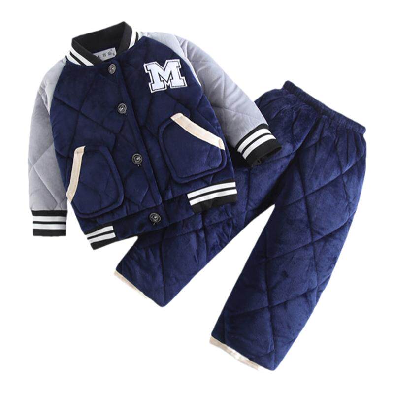 儿童法兰绒睡衣棒球服冬季