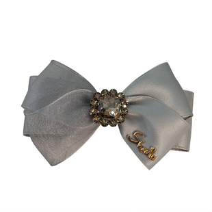 头花头饰发饰2026新款扎马尾灰色蝴蝶结发夹女后脑勺发量多夹子春