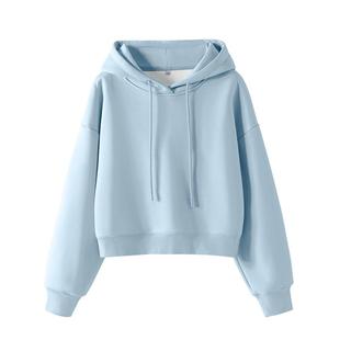 班尼路S&K系列连帽加绒卫衣女款秋冬新款青少年宽松休闲短款外套Q