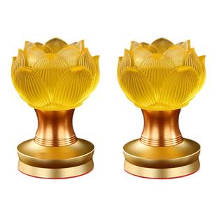 观世音莲花灯家用佛前电供灯长明灯充电2025新款七彩电池供佛灯