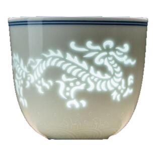 富玉窑官方旗舰店景德镇中式茶杯高档主人杯送礼情侣青花龙凤对杯