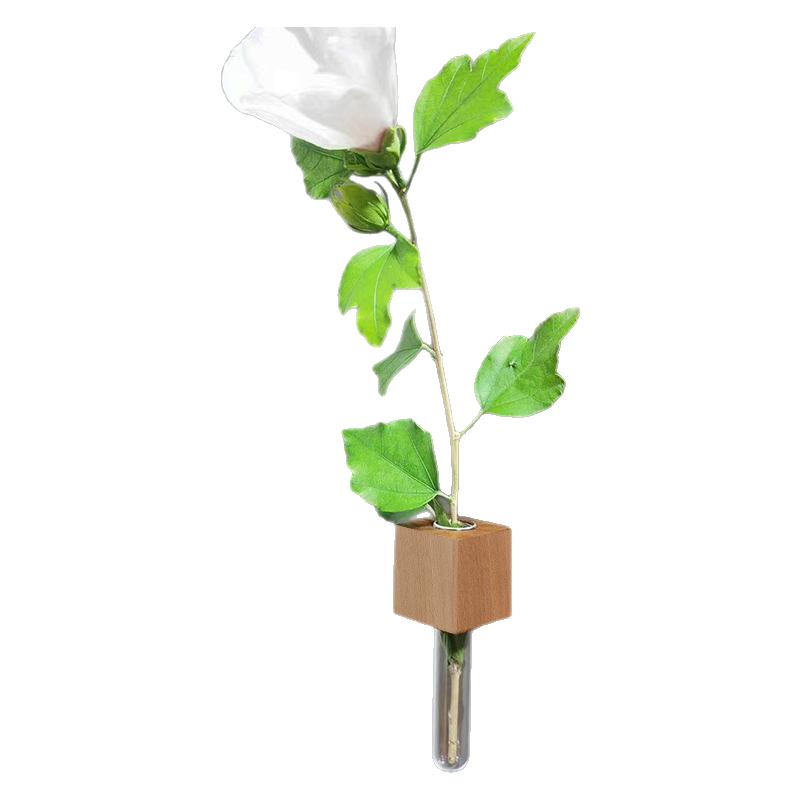 【能养花的冰箱贴】新款磁吸冰箱贴花瓶实木插花器创意磁贴试管贴