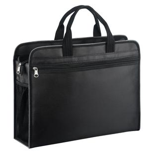 杰利手提袋防水帆布牛津布收纳公文包大容量双层电脑包补习袋文件包JL6108男女商务办公a4文件袋定制印刷logo