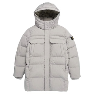 0301冬季National Geographic国家地理米色连帽中长款羽绒服R