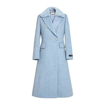 朗姿集团MOJO AVENUE莫佐可拆卸水貂毛领毛呢外套2024年秋冬新款