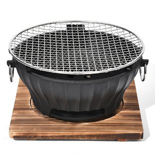 原始人围炉煮茶烤火炉套装铸铁碳炉烧烤炉家用室内户外炭器具全套