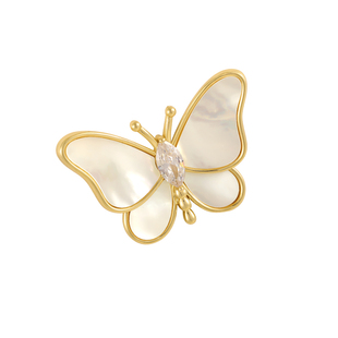 贝壳蝴蝶胸针女贝母高档气质西装配饰别针扣防走光衣服胸花新款潮