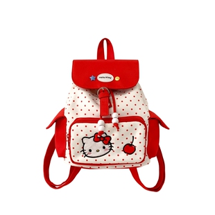 可爱波点卡通双肩包女学生百搭单肩斜挎包少女心kt猫大容量化妆包